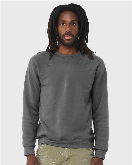 BELLA + CANVAS Unisex Sponge Fleece Raglan Crewneck Sweatshirt 3901 - Asphalt