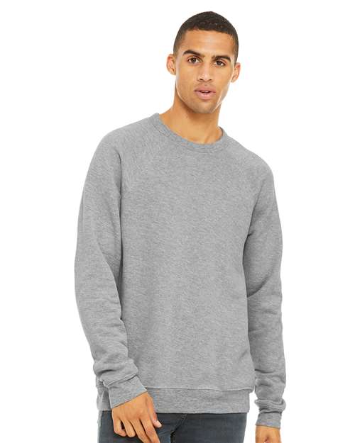 BELLA + CANVAS Unisex Sponge Fleece Raglan Crewneck Sweatshirt 3901 - Athletic Heather