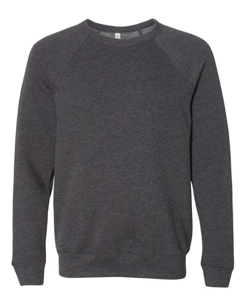 BELLA + CANVAS Unisex Sponge Fleece Raglan Crewneck Sweatshirt 3901 - Dark Grey Heather