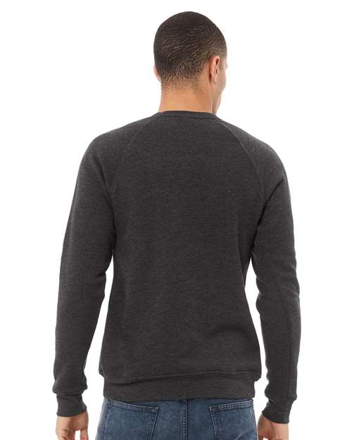 BELLA + CANVAS Unisex Sponge Fleece Raglan Crewneck Sweatshirt 3901 - Dark Grey Heather