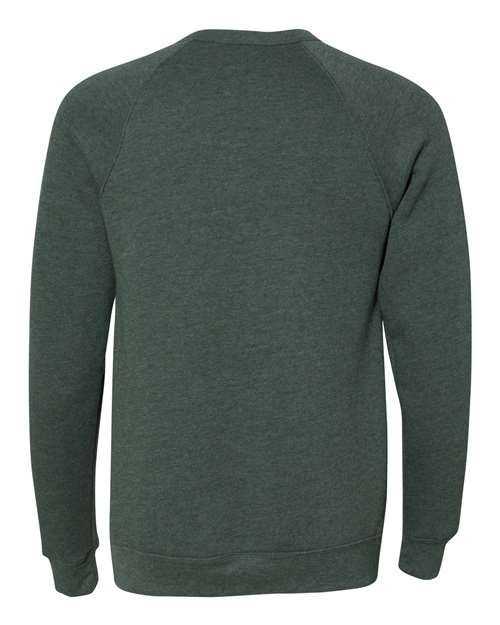 BELLA + CANVAS Unisex Sponge Fleece Raglan Crewneck Sweatshirt 3901 - Heather Forest