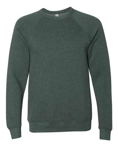 BELLA + CANVAS Unisex Sponge Fleece Raglan Crewneck Sweatshirt 3901 - Heather Forest