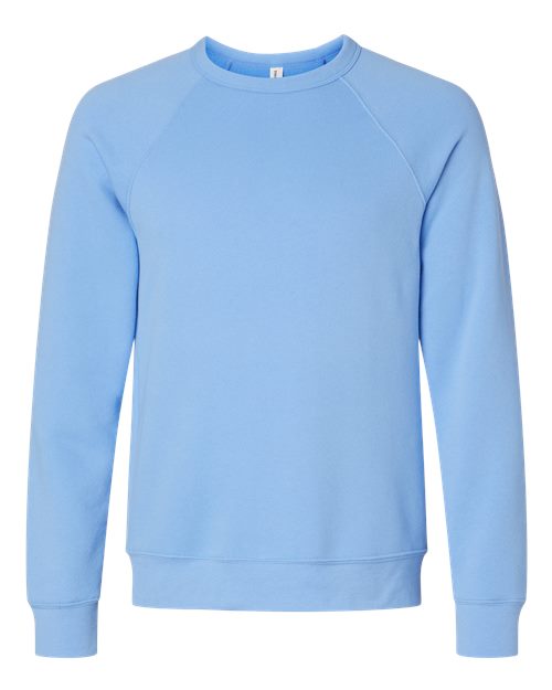 BELLA + CANVAS Unisex Sponge Fleece Raglan Crewneck Sweatshirt 3901 - Carolina Blue