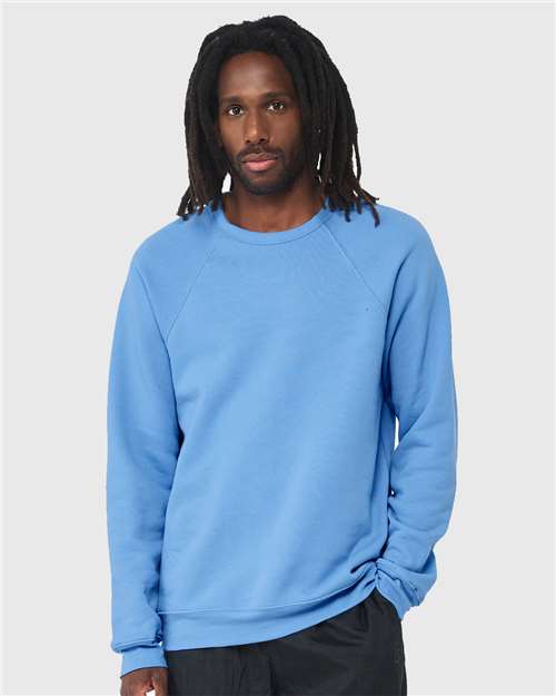 BELLA + CANVAS Unisex Sponge Fleece Raglan Crewneck Sweatshirt 3901 - Carolina Blue