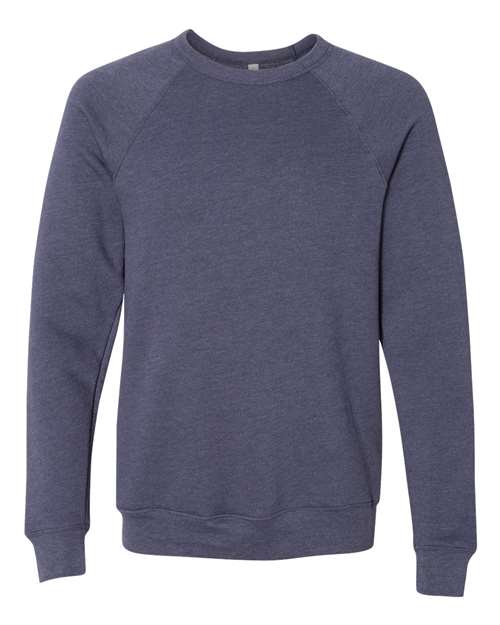 BELLA + CANVAS Unisex Sponge Fleece Raglan Crewneck Sweatshirt 3901 - Heather Navy