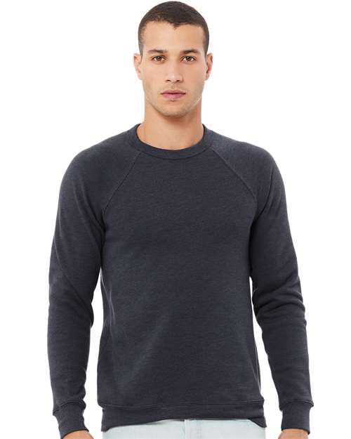 BELLA + CANVAS Unisex Sponge Fleece Raglan Crewneck Sweatshirt 3901 - Heather Navy