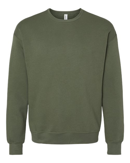 BELLA + CANVAS Unisex Sponge Fleece Drop Shoulder Crewneck Sweatshirt 3945 - Military Green