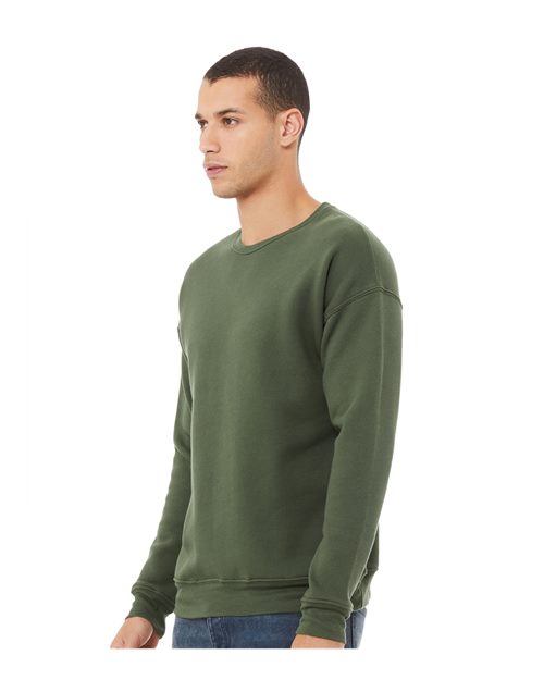 BELLA + CANVAS Unisex Sponge Fleece Drop Shoulder Crewneck Sweatshirt 3945 - Military Green