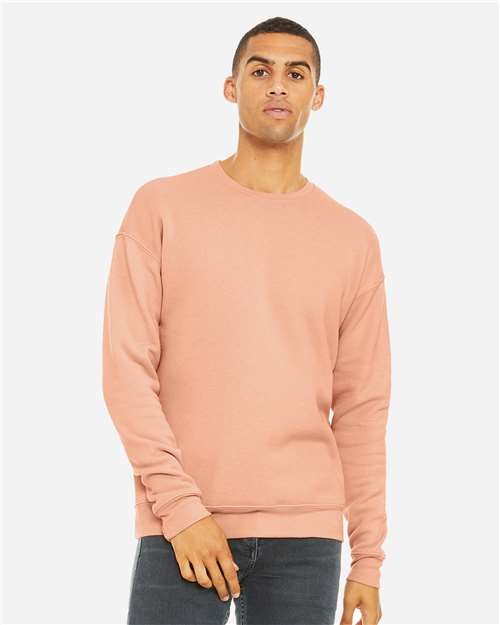 BELLA + CANVAS Unisex Sponge Fleece Drop Shoulder Crewneck Sweatshirt 3945 - Peach