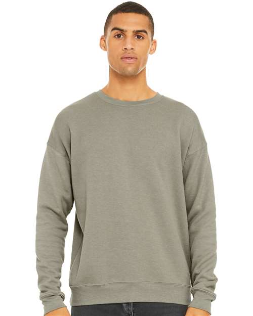BELLA + CANVAS Unisex Sponge Fleece Drop Shoulder Crewneck Sweatshirt 3945 - Heather Stone