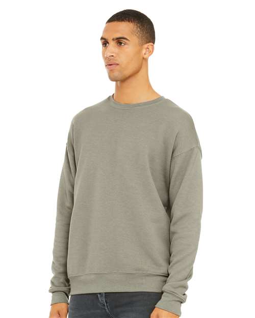 BELLA + CANVAS Unisex Sponge Fleece Drop Shoulder Crewneck Sweatshirt 3945 - Heather Stone