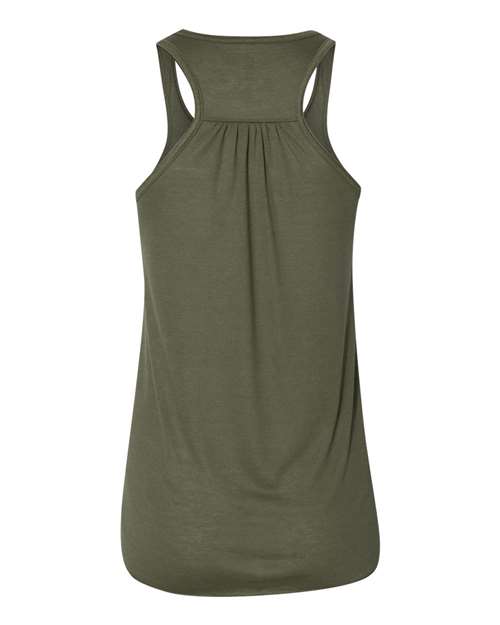 BELLA + CANVAS Women's Flowy Racerback Tank 8800 - Military Green