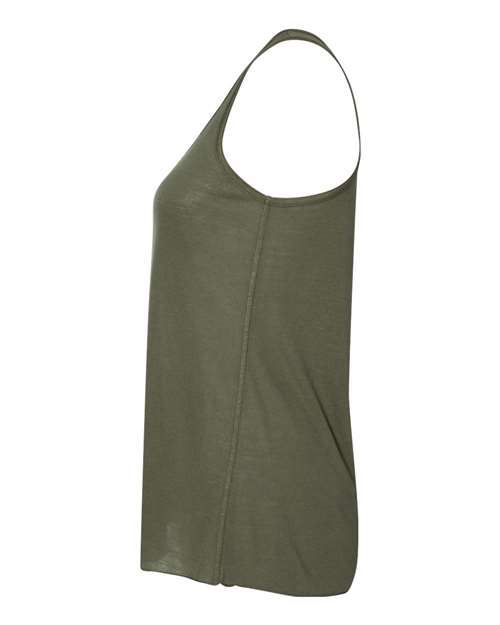 BELLA + CANVAS Women's Flowy Racerback Tank 8800 - Military Green