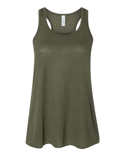 BELLA + CANVAS Women's Flowy Racerback Tank 8800 - Military Green