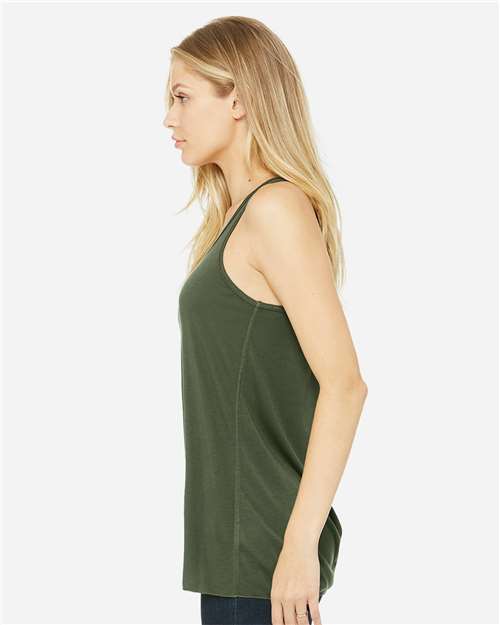 BELLA + CANVAS Women's Flowy Racerback Tank 8800 - Military Green