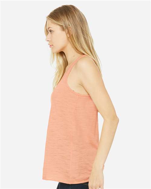 BELLA + CANVAS Women's Flowy Racerback Tank 8800 - Peach Slub