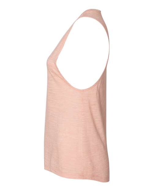 BELLA + CANVAS Women's Flowy Scoop Muscle Tank 8803 - Peach Slub