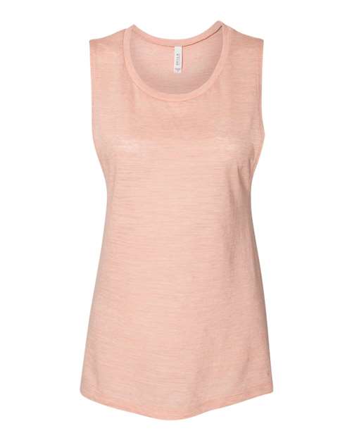 BELLA + CANVAS Women's Flowy Scoop Muscle Tank 8803 - Peach Slub
