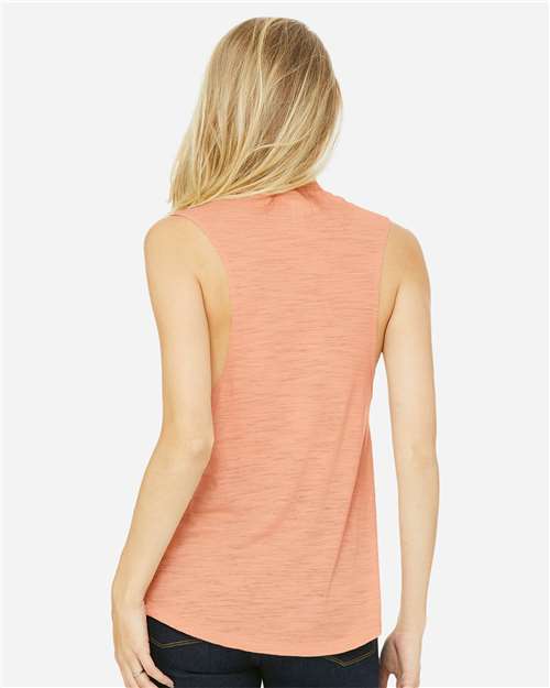 BELLA + CANVAS Women's Flowy Scoop Muscle Tank 8803 - Peach Slub