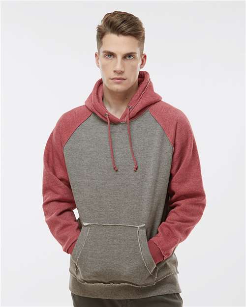 J. America Men's Vintage Heather Hooded Sweatshirt 8885