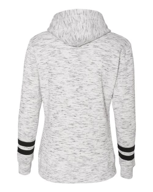 J. America Women’s Mélange Fleece Striped-Sleeve Hooded Sweatshirt 8674