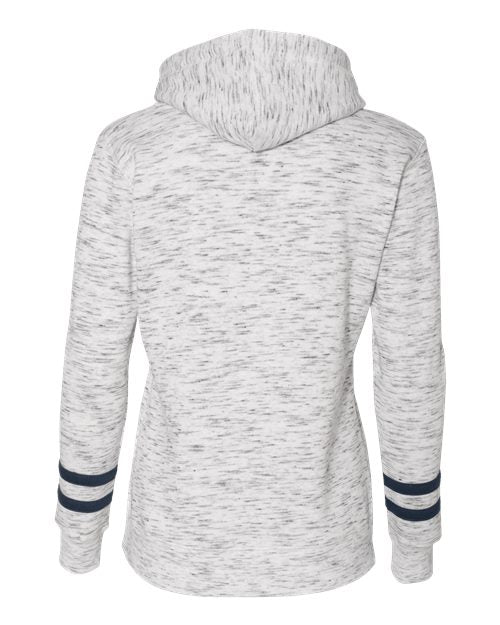 J. America Women’s Mélange Fleece Striped-Sleeve Hooded Sweatshirt 8674