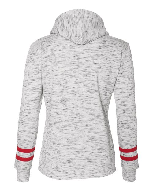 J. America Women’s Mélange Fleece Striped-Sleeve Hooded Sweatshirt 8674