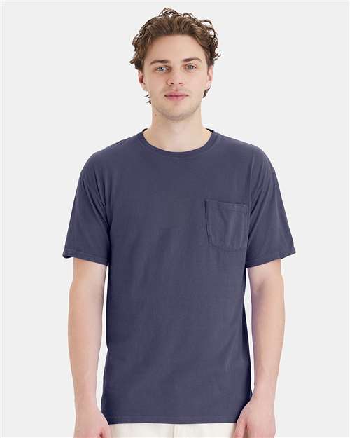 ComfortWash by Hanes Unisex Garment-Dyed Pocket T-Shirt GDH150 - Anchor Slate