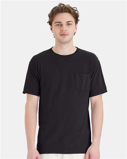 ComfortWash by Hanes Unisex Garment-Dyed Pocket T-Shirt GDH150 - Black