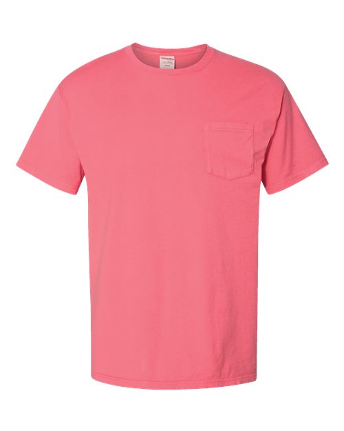 ComfortWash by Hanes Unisex Garment-Dyed Pocket T-Shirt GDH150 - Coral Craze