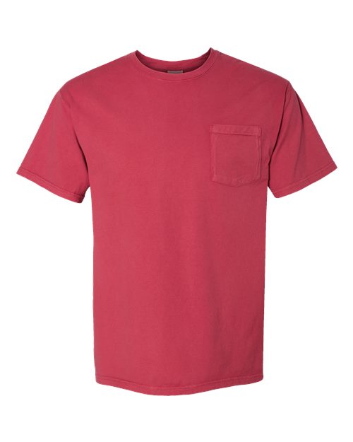 ComfortWash by Hanes Unisex Garment-Dyed Pocket T-Shirt GDH150 - Crimson Fall