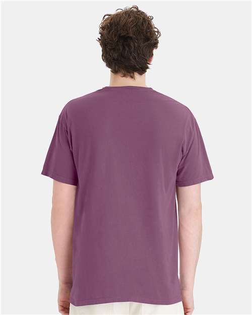 ComfortWash by Hanes Unisex Garment-Dyed Pocket T-Shirt GDH150 - Purple Plum Raisin