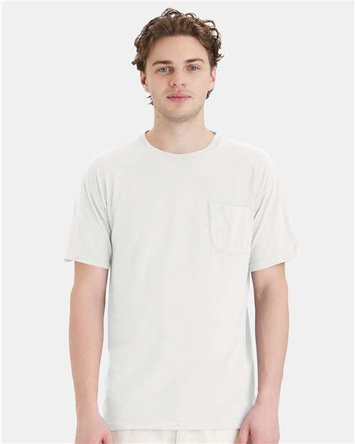 ComfortWash by Hanes Unisex Garment-Dyed Pocket T-Shirt GDH150 - White