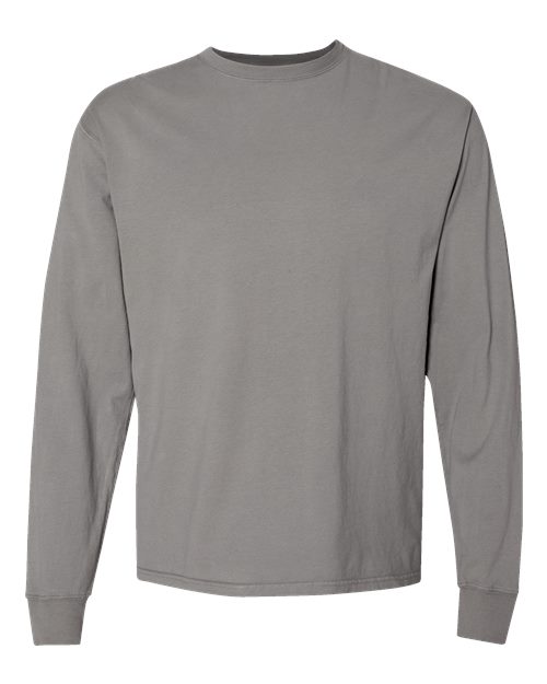 ComfortWash by Hanes Unisex Garment-Dyed Long Sleeve T-Shirt GDH200 - Concrete Grey