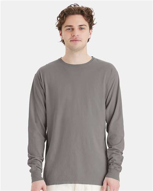 ComfortWash by Hanes Unisex Garment-Dyed Long Sleeve T-Shirt GDH200 - Concrete Grey