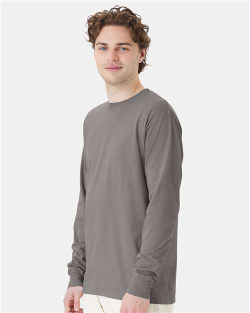 ComfortWash by Hanes Unisex Garment-Dyed Long Sleeve T-Shirt GDH200 - Concrete Grey