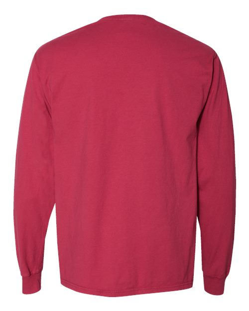 ComfortWash by Hanes Unisex Garment-Dyed Long Sleeve T-Shirt GDH200 - Crimson Fall