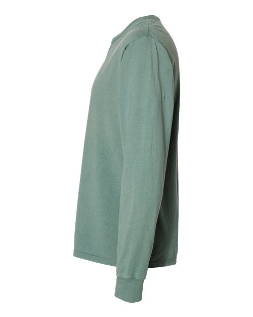 ComfortWash by Hanes Unisex Garment-Dyed Long Sleeve T-Shirt GDH200 - Cypress Green