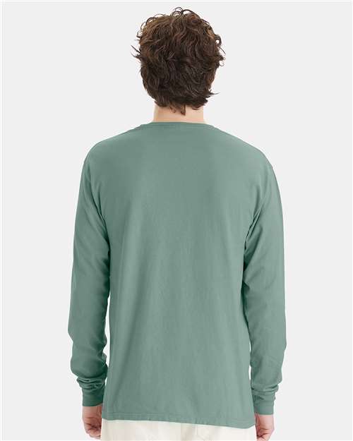 ComfortWash by Hanes Unisex Garment-Dyed Long Sleeve T-Shirt GDH200 - Cypress Green