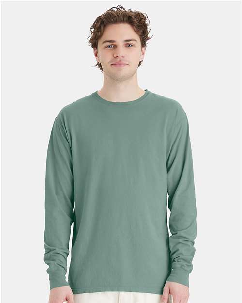 ComfortWash by Hanes Unisex Garment-Dyed Long Sleeve T-Shirt GDH200 - Cypress Green