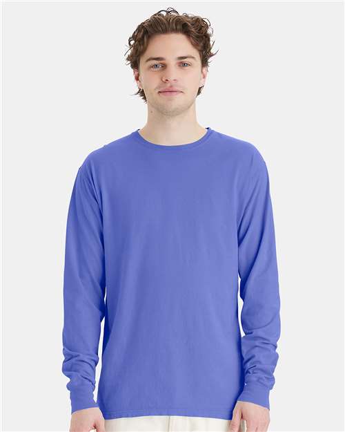 ComfortWash by Hanes Unisex Garment-Dyed Long Sleeve T-Shirt GDH200 - Deep Forte Blue