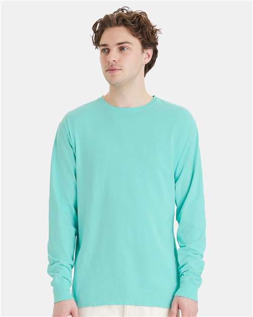ComfortWash by Hanes Unisex Garment-Dyed Long Sleeve T-Shirt GDH200 - Mint