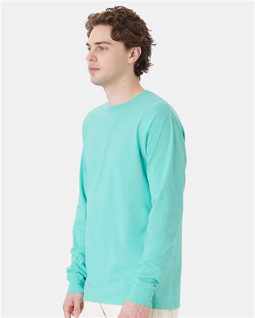 ComfortWash by Hanes Unisex Garment-Dyed Long Sleeve T-Shirt GDH200 - Mint