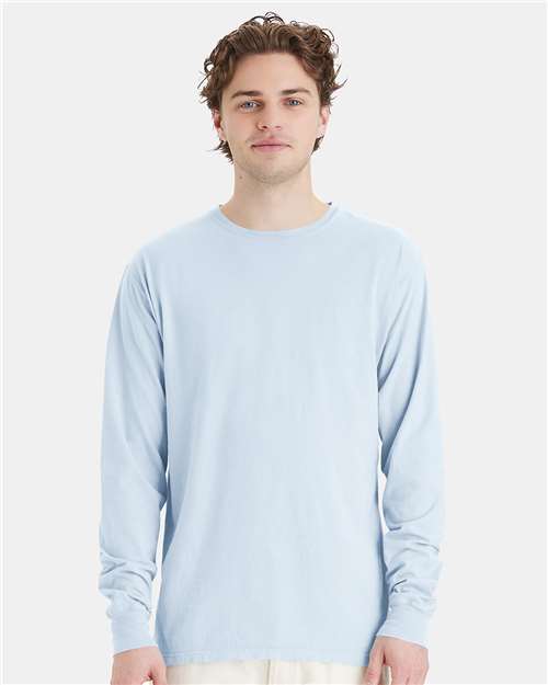 ComfortWash by Hanes Unisex Garment-Dyed Long Sleeve T-Shirt GDH200 - Soothing Blue