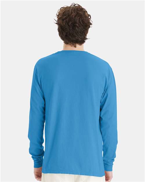 ComfortWash by Hanes Unisex Garment-Dyed Long Sleeve T-Shirt GDH200 - Summer Sky Blue