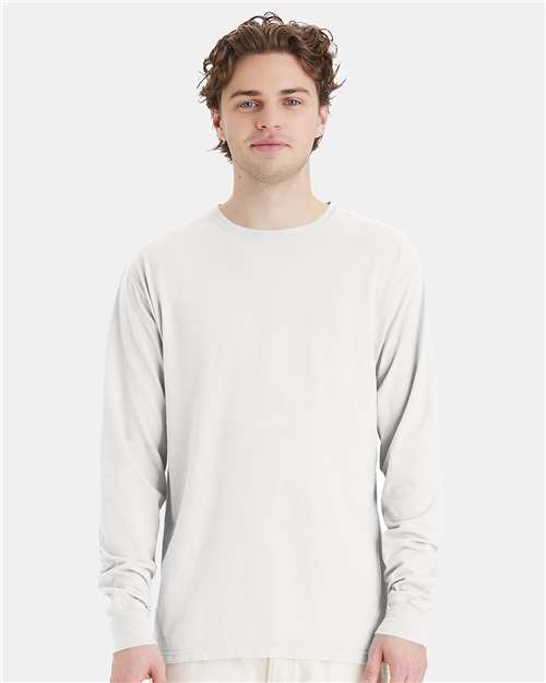ComfortWash by Hanes Unisex Garment-Dyed Long Sleeve T-Shirt GDH200 - White