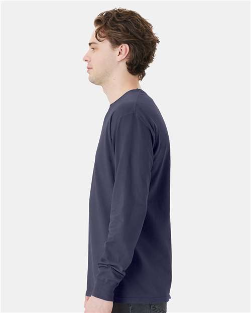 ComfortWash by Hanes Unisex Garment-Dyed Long Sleeve T-Shirt With a Pocket GDH250