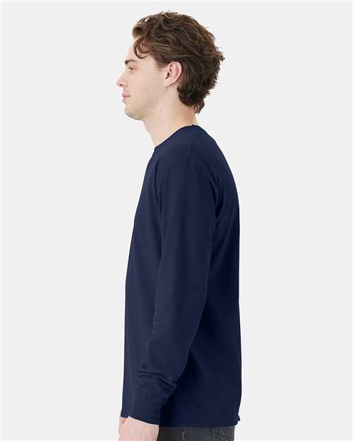 ComfortWash by Hanes Unisex Garment-Dyed Long Sleeve T-Shirt With a Pocket GDH250