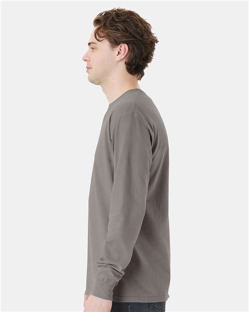 ComfortWash by Hanes Unisex Garment-Dyed Long Sleeve T-Shirt With a Pocket GDH250