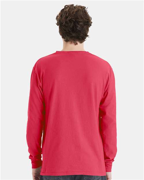 ComfortWash by Hanes Unisex Garment-Dyed Long Sleeve T-Shirt With a Pocket GDH250